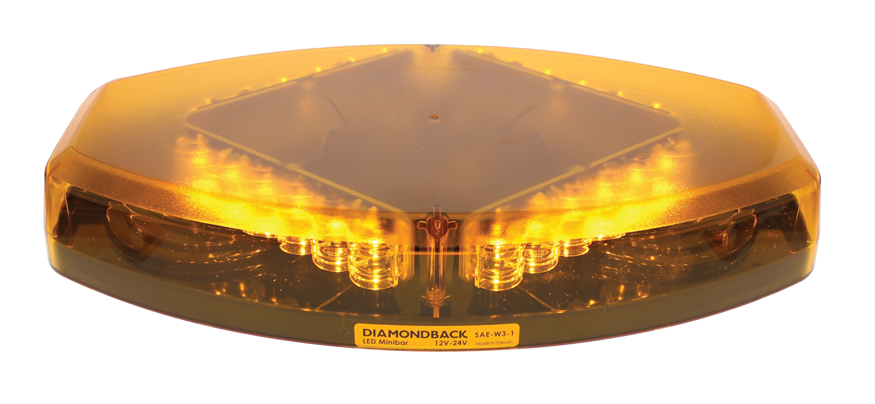 24 High Power Led 12V/24V 2-Bolt Mount Diamond Warning Bar - Amber