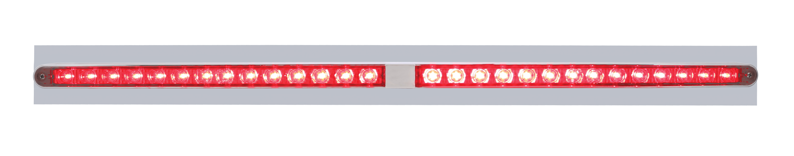 Led Chrome Top Mud Flap Plate With 24" 14 Red Led Light Bar - Red Lens