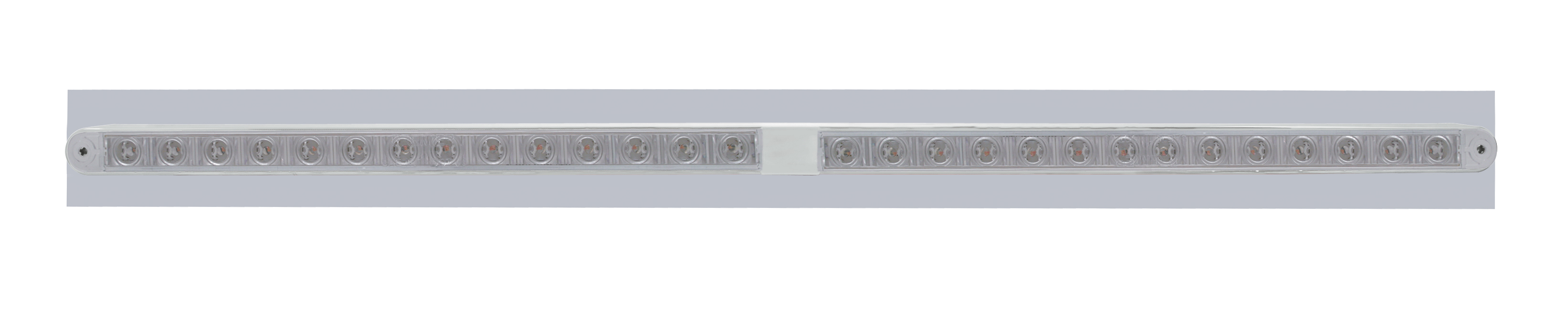 Led Chrome Top Mud Flap Plate With 24" 14 Red Led Light Bar - Clear Lens