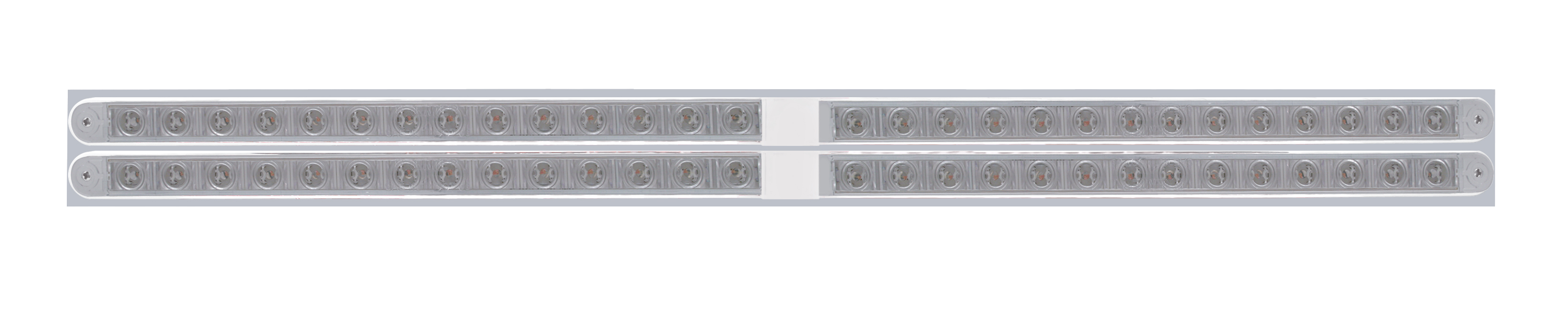 Led Chrome Top Mud Flap Plate With 24" 14 Red Led Light Bar X 2 - Clear Lens