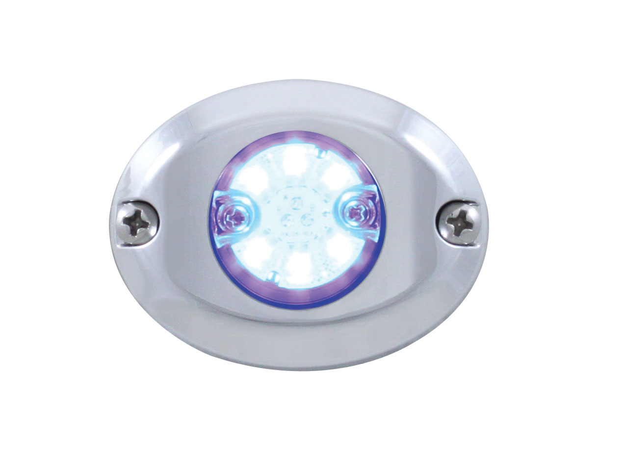 (2/Box) 6 Led 1" Mini 12V Flush Mount Warning/Strobe Light - Blue