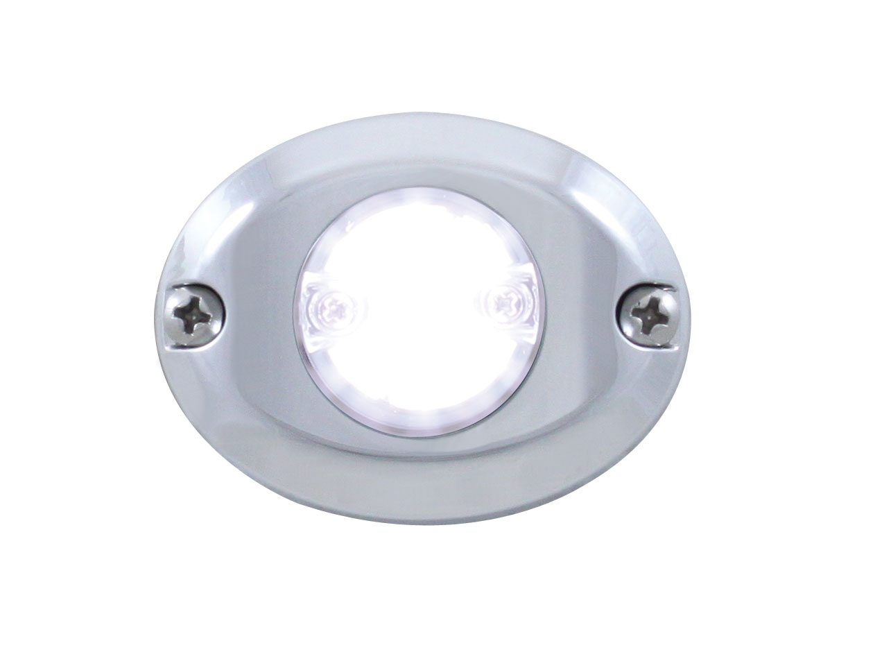 (2/Box) 6 Led 1" Mini 12V Flush Mount Warning/Strobe Light - White