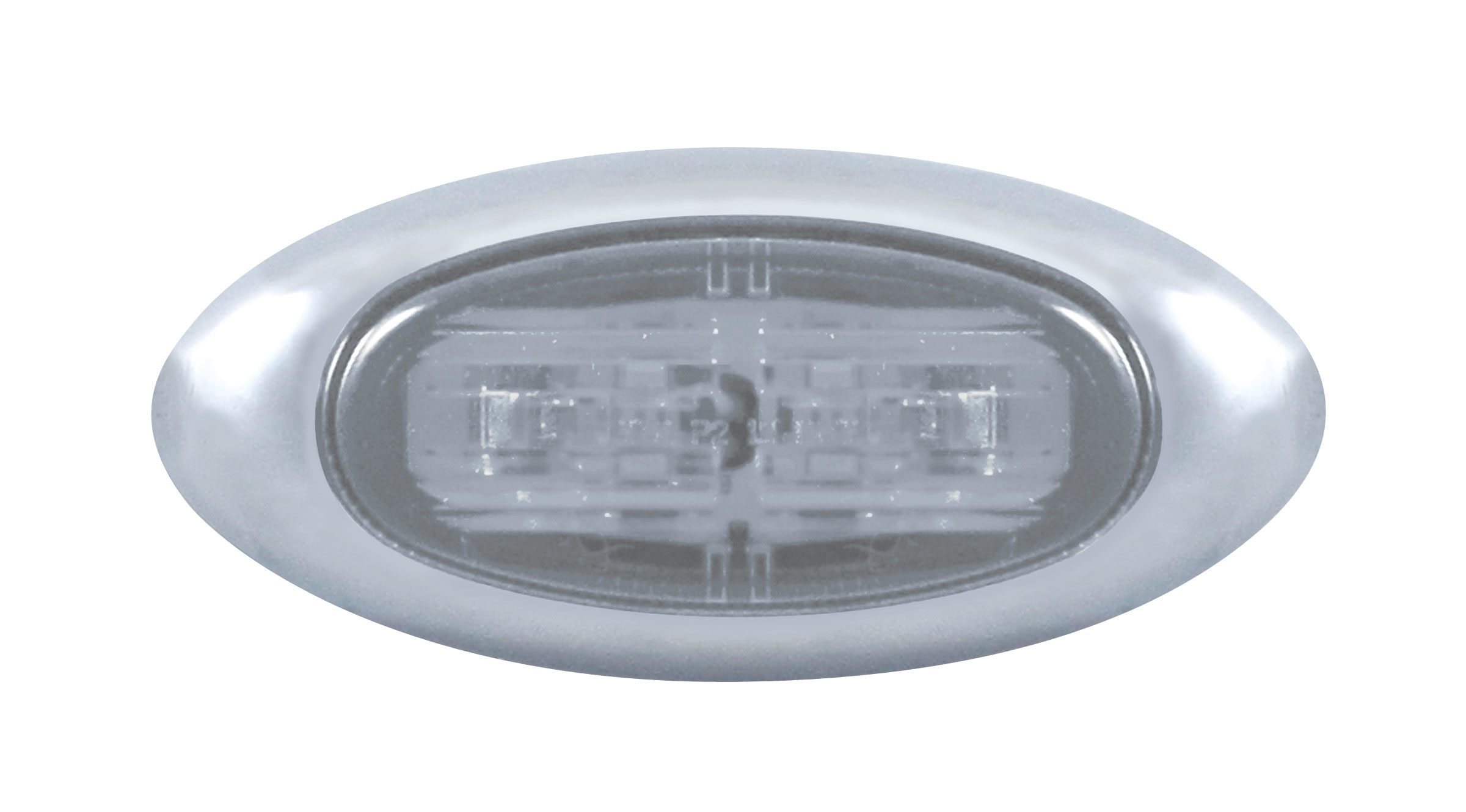 2 Amber Led Clearance/Marker Light With Chrome Plastic Bezel - Clear Lens