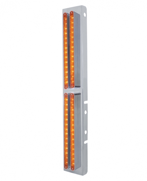 Led Peterbilt Air Cleaner Bracket With 14 Amber Led 12" Light Bar X 8 - Amber Lens