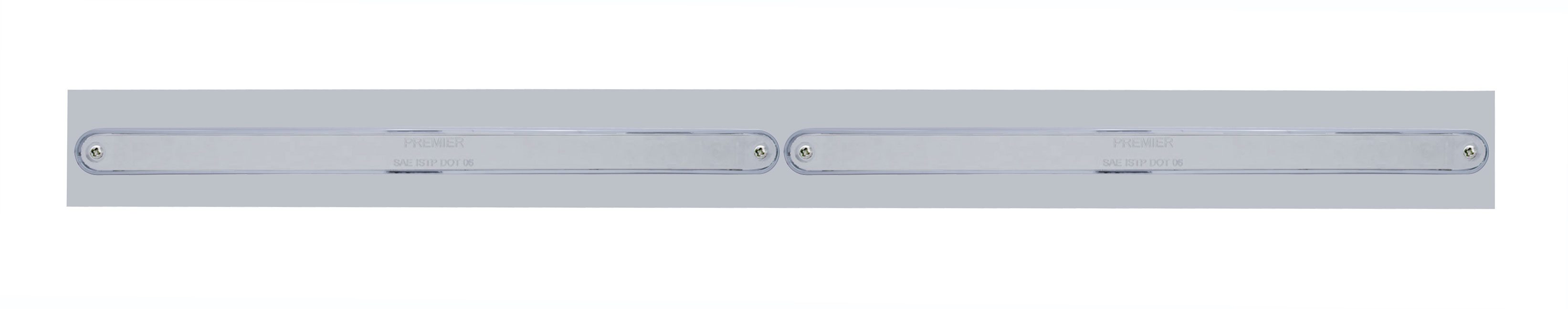 Led Chrome Top Mud Flap Plate With 14 Red Led Light Bar X 2 - Chrome Lens