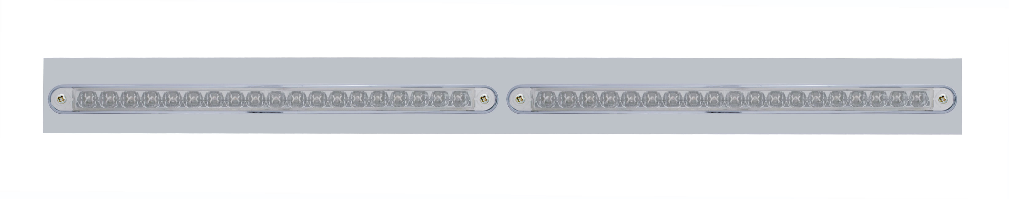 Led Chrome Top Mud Flap Plate With 19 Red Led Light Bar With Reflector X 2 - Clear Lens