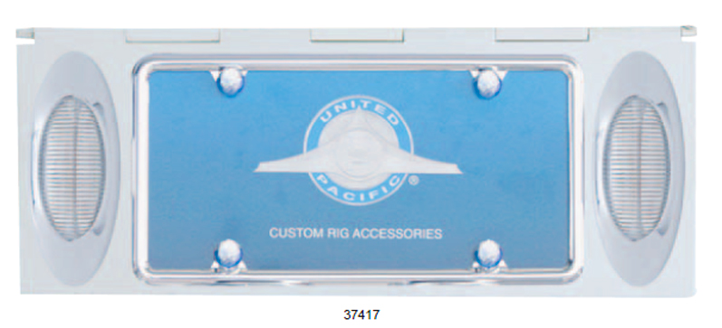 Stainless Steel One License Plate Holder With Two 12 Amber Led "Phantom I" Lights - Clear Lens