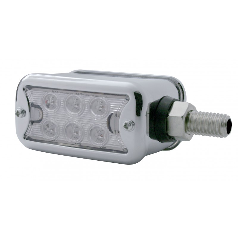 6 Amber/6 Amber Led Straight Dual Function Double Face Lt W/ No Visor Bezel - Clear/Clear Lens