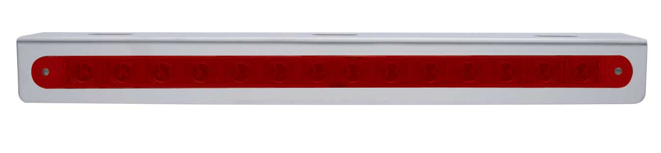 Stainless Steel Light Bracket W/ 14 Red Led 12" Sequential Light Bar W/ Red Lens - Left To Right