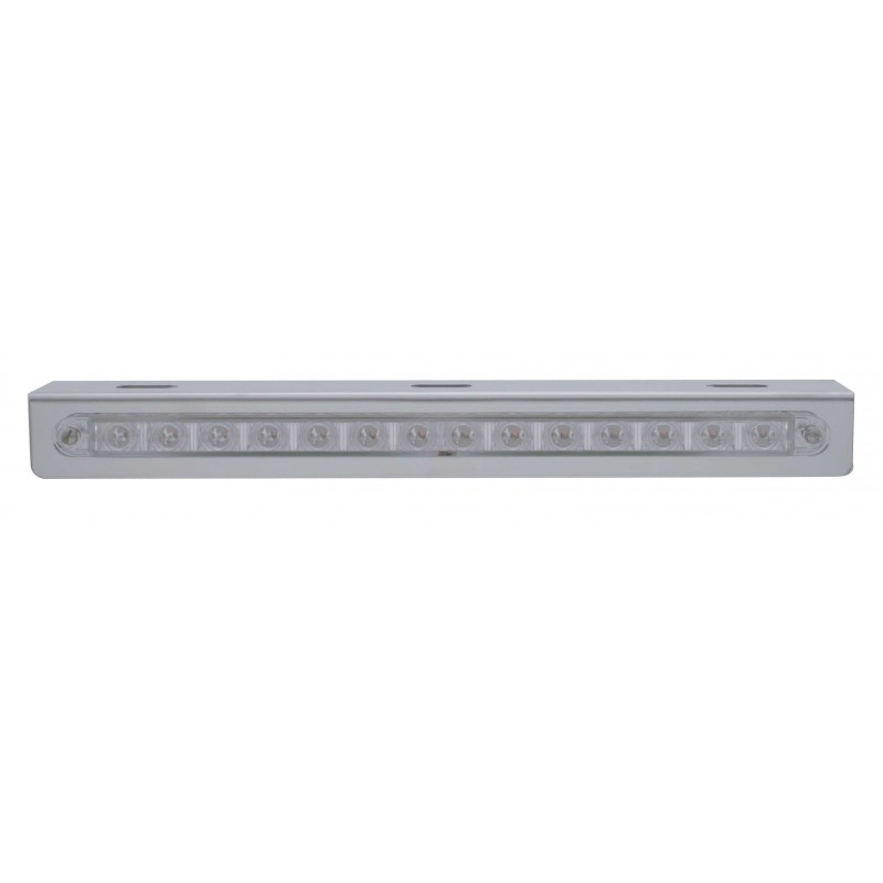 Stainless Steel Light Bracket W/ 14 Amber Led 12" Sequential Light Bar W/ Clear Lens - Right To Left