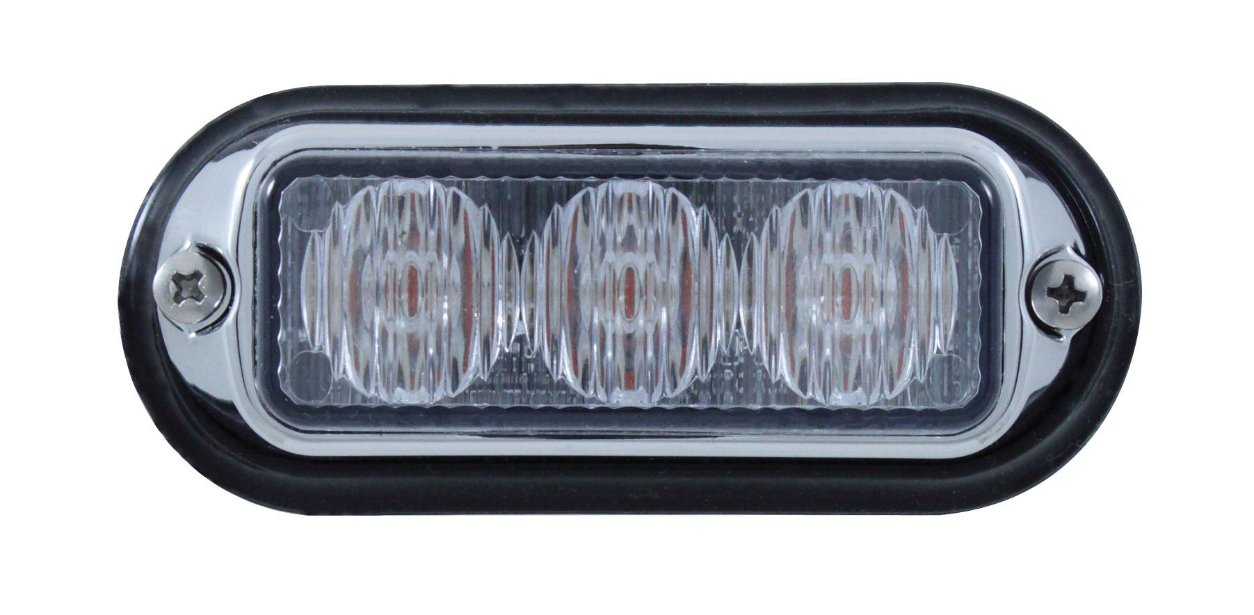 3 Led 12V/24V Strobe Light With Chrome Bezel - Amber