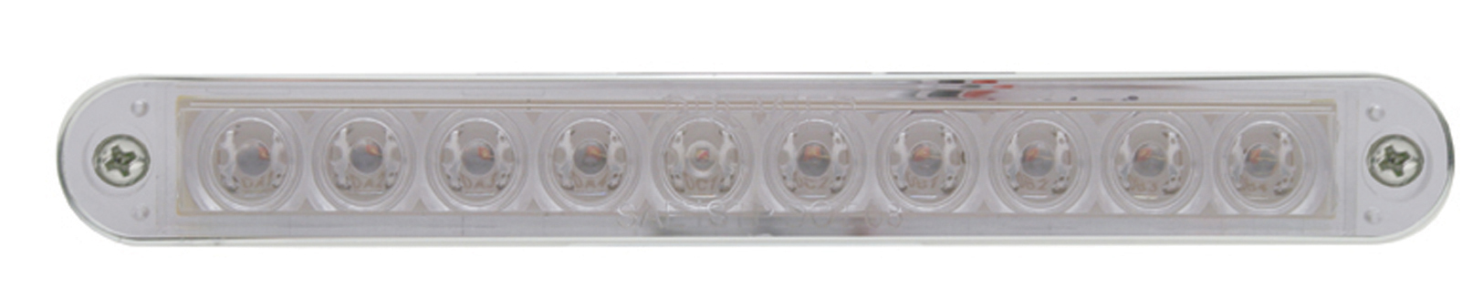 10 Red Led 6 1/2" Light Bar With Chrome Bezel - Clera Lens