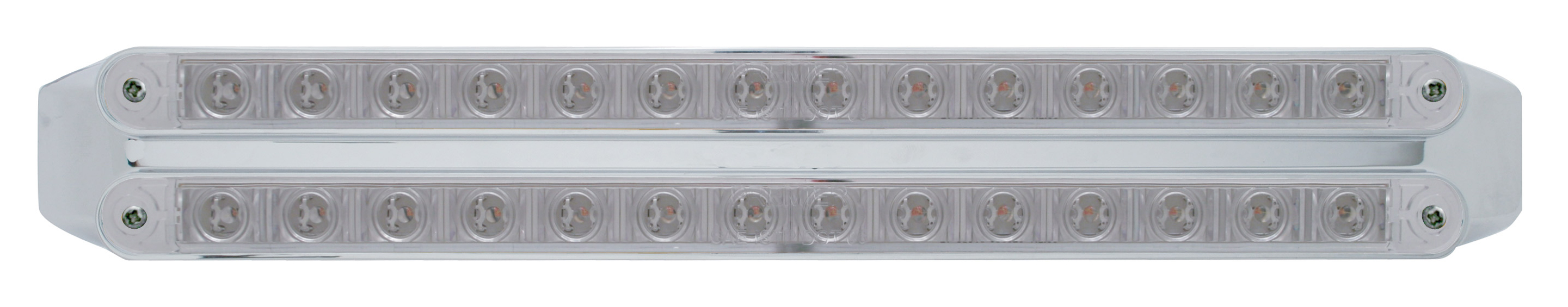 Chrome 14 Amber/14 Amber Led 12" P/T/C Light Bar - Clear/Clear Lens