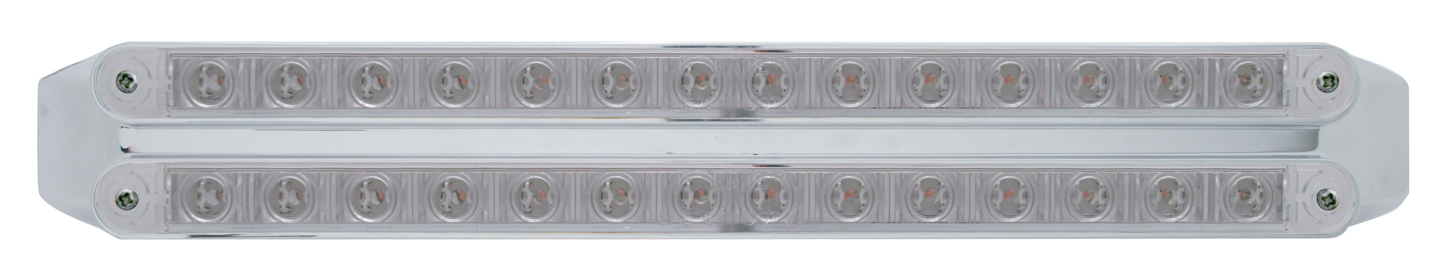 Chrome 14 Red/14 Red Led 12" P/T/C Light Bar - Clear/Clear Lens