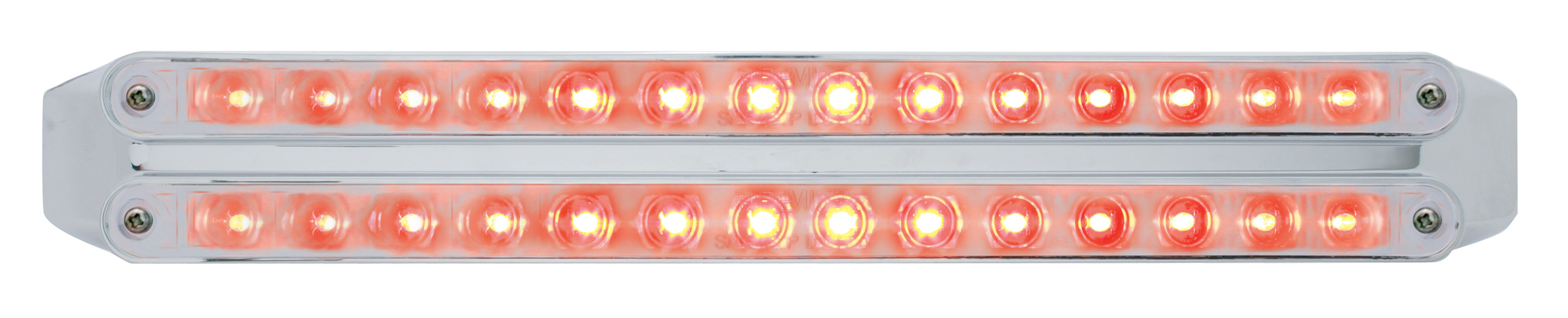 Chrome 14 Red/14 Red Led 12" P/T/C Light Bar - Chrome/Chrome Lens