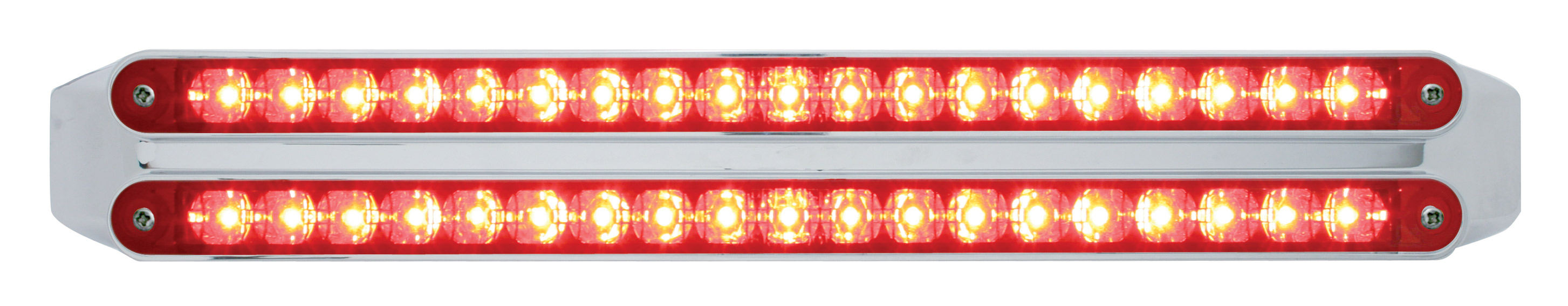 Chrome 19 Red/19 Red Led 12" Reflector Light Bar - Red/Red Lens