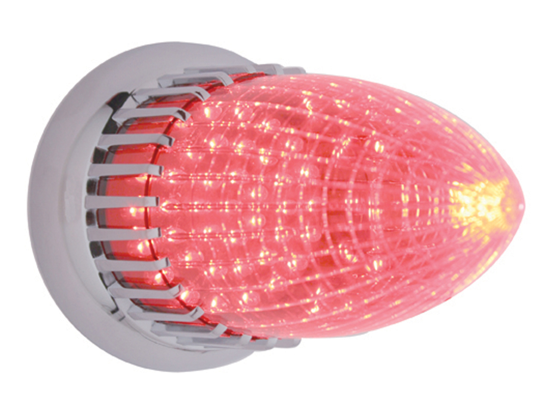 40 Red Led Vintage Torpedo S/T/T Flush Mount Light - Red Lens