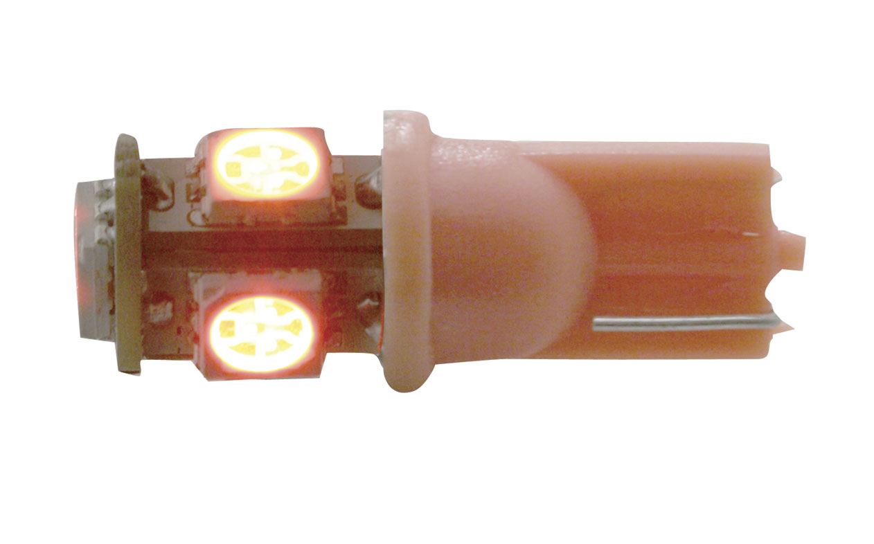 (2/Card) 5 Red Led 360 Degree 194 Bulb