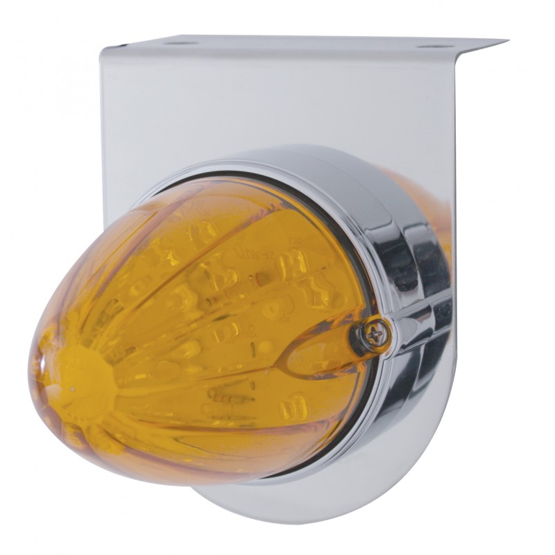 S.S. Light Bracket W/ One 19 Amber Led Watermelon Marker Light - Amber Lens