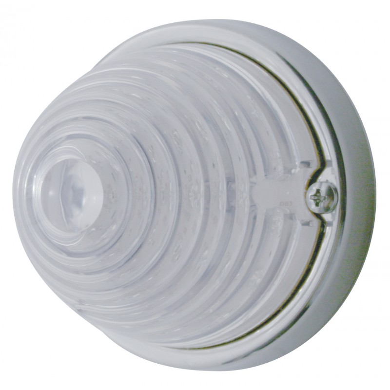 17 Red Led Beehive Cab Light Flush Mount Kit W/ Mounting Base - Clear Lens