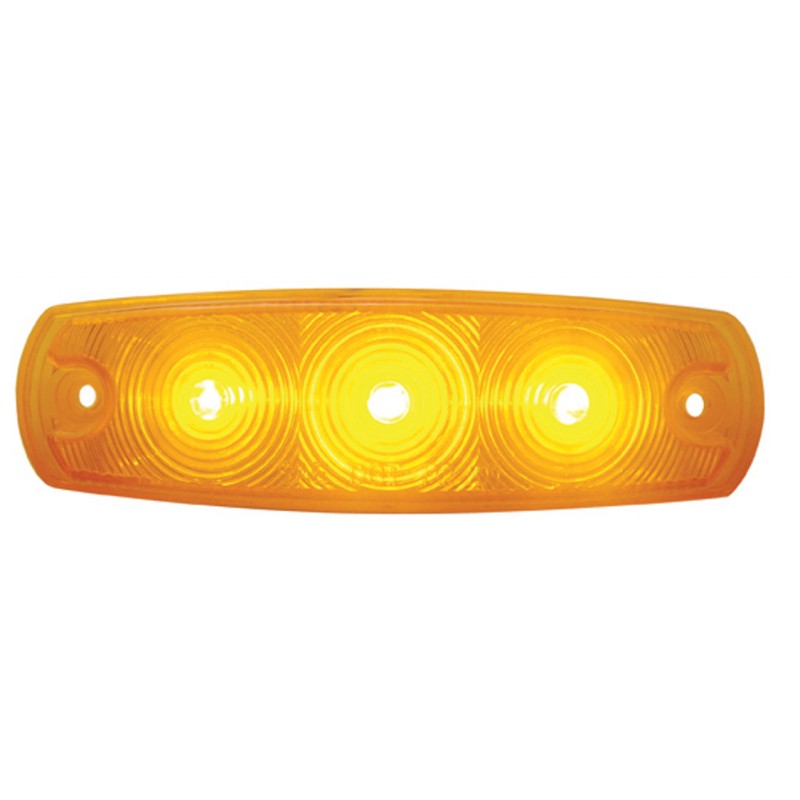 3 Amber Led Rectangular Clearance/Marker Light - Amber Lens