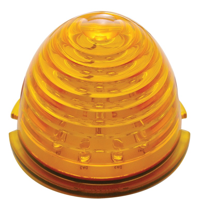 17 Amber Led Round Beehive Cab Light - Amber Lens