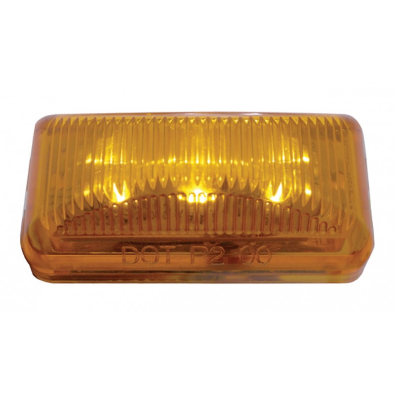 6 Amber Led Small Rectangular Clearance/Marker Light - Amber Lens