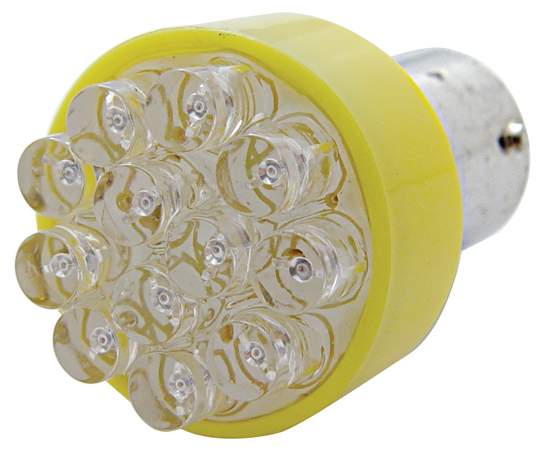 9 Amber Led 1157 Bulb - Double Contact