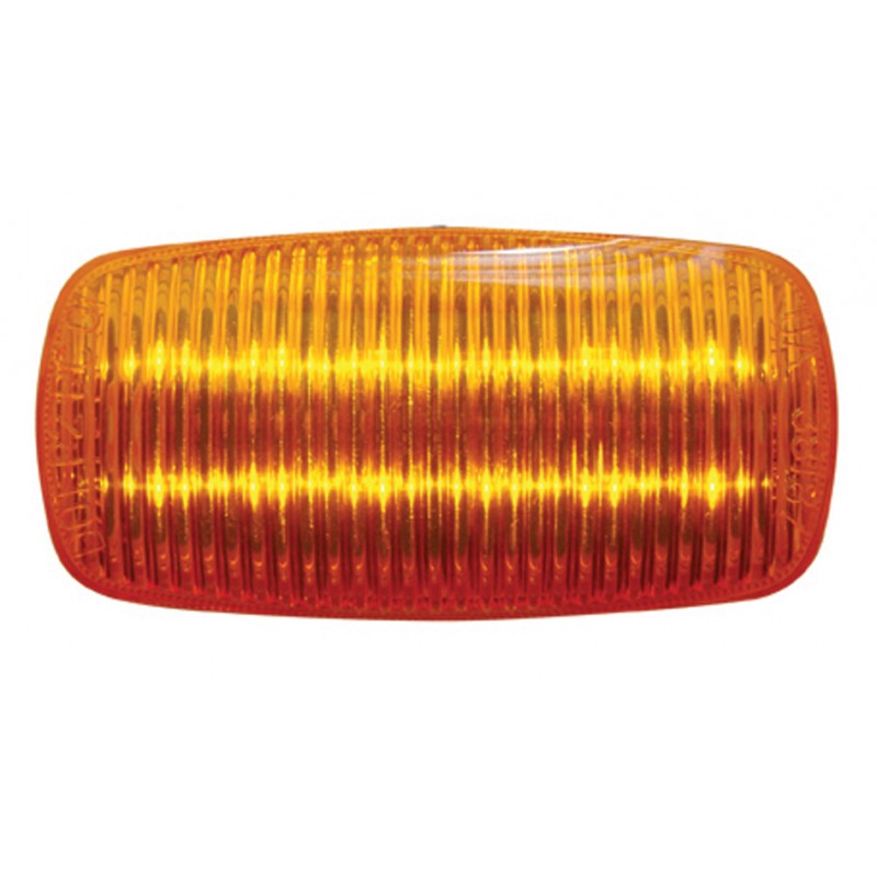 12 Amber Led Rectangular Clearance/Marker Light - Amber "Phantom I" Lens