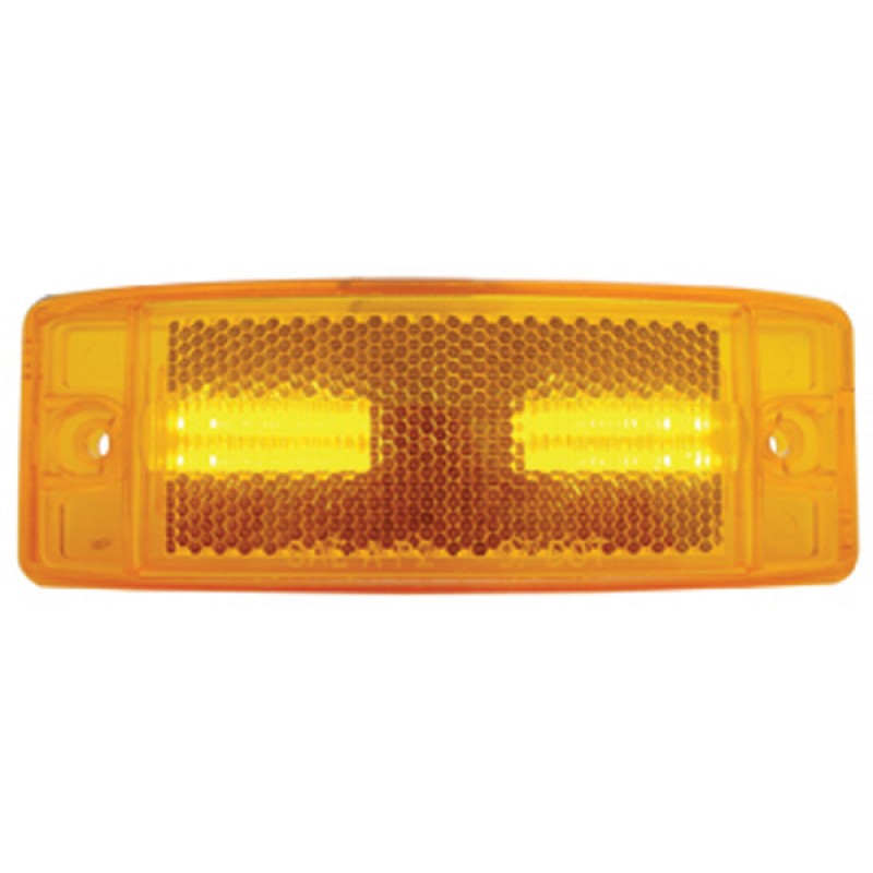 16 Amber Led Rectangular Clearance/Marker Light - Amber Lens