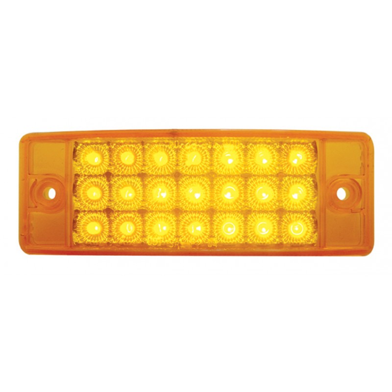 21 Amber Led Rectangular Clearance/Marker Reflector Light - Amber Lens