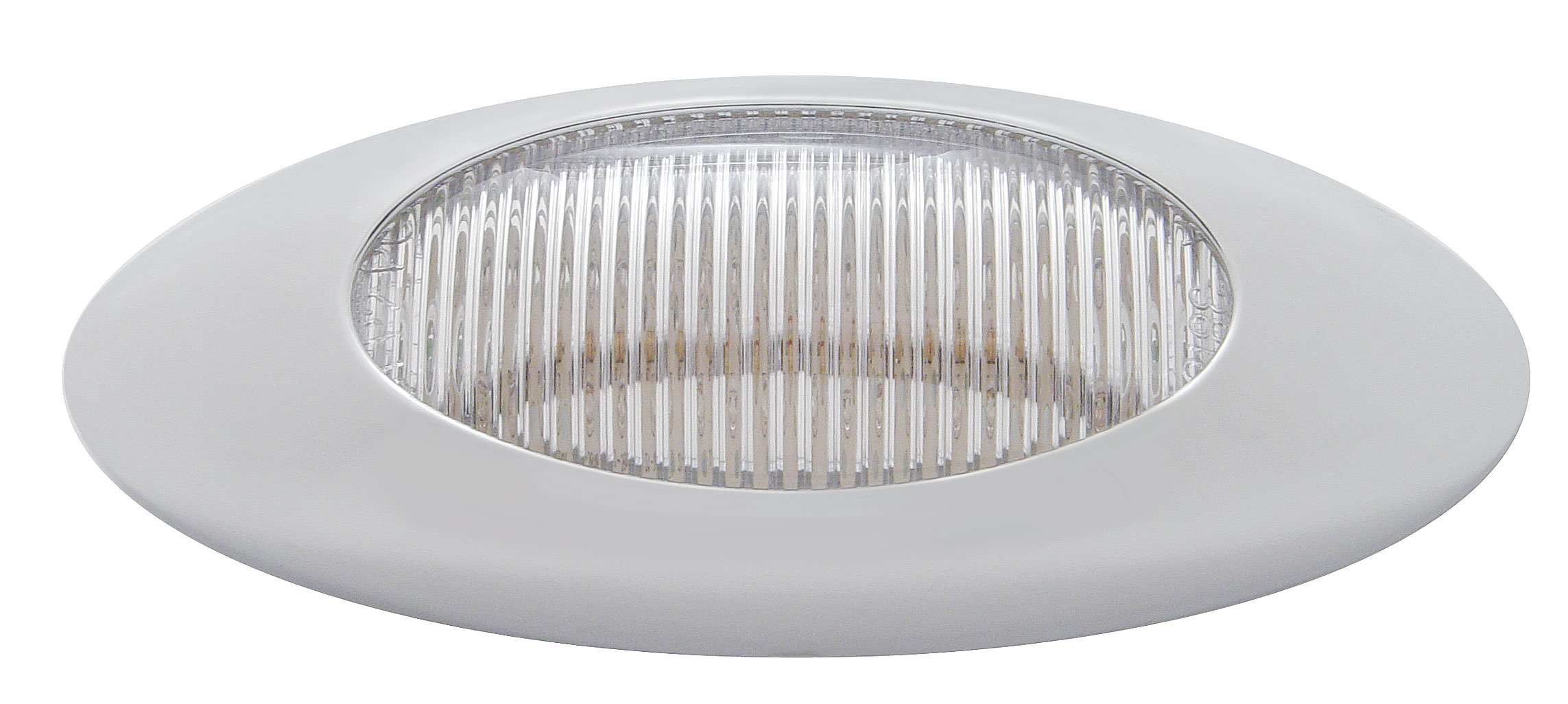 16 Amber Led "Phantom I" Clearance/Marker Light W/ Chrome Plastic Bezel - Clear Lens