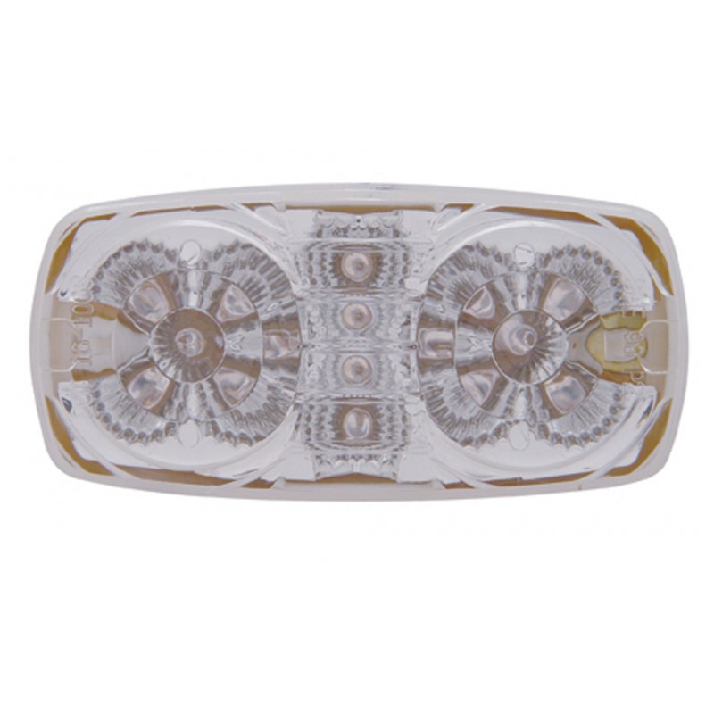 14 Amber Led Rectangular "Tiger Eye" Clearance/Marker Light W/ Reflector - Clear Lens