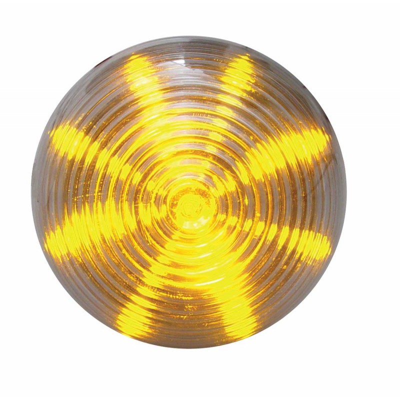 13 Amber Led 2 1/2" Beehive Clearance/Marker Light - Clear Lens