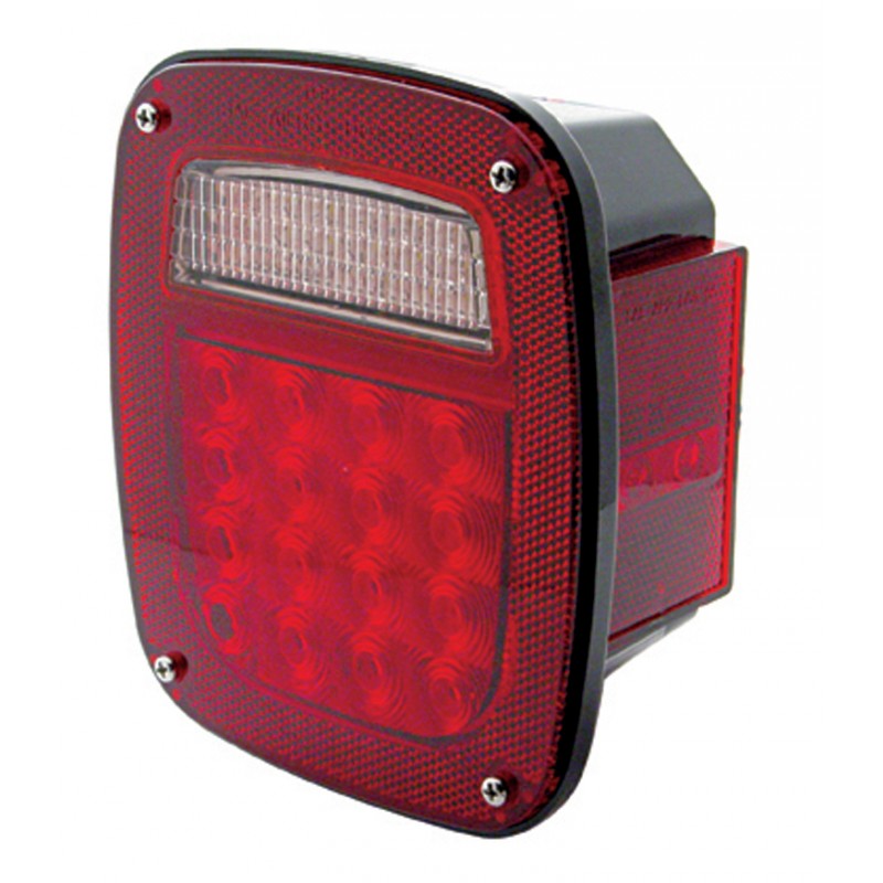 16+2 Red/22 White Led Universal Combination Light W/ Side Marker Light- No License Light