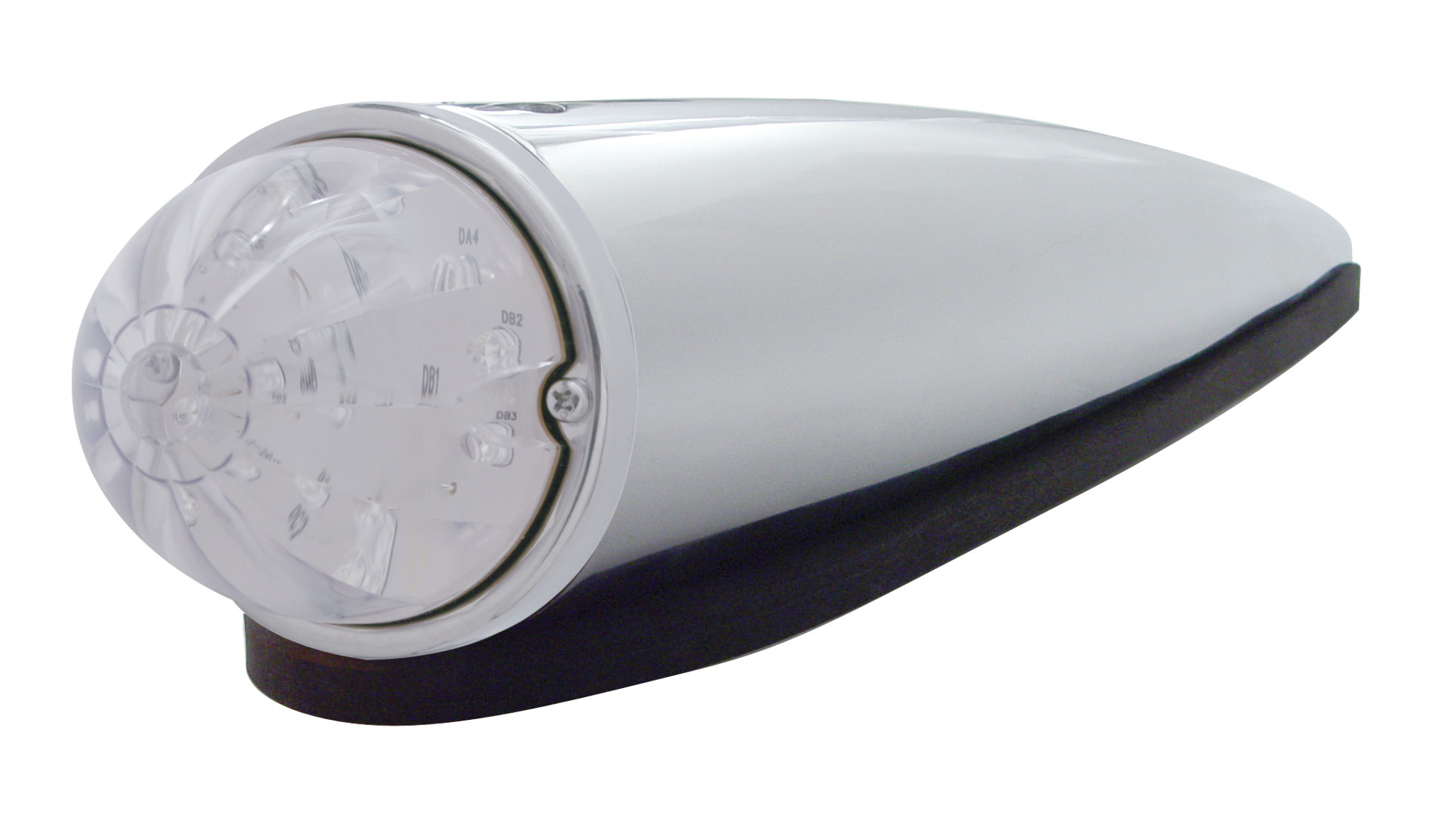 Chrome Plastic 17 Amber Led Round Watermelon Cab Light Kit - Clear Lens