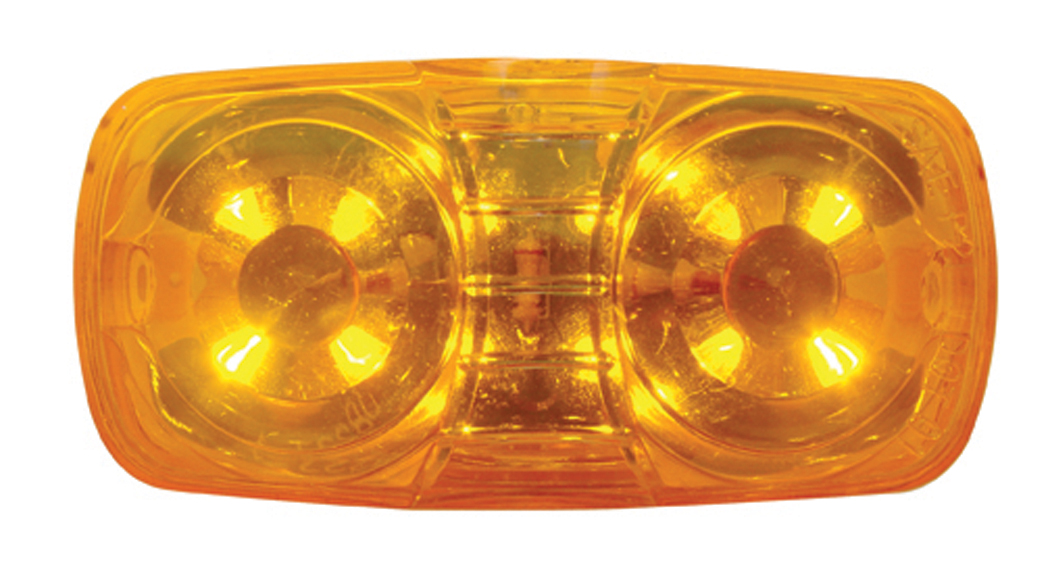 12 Amber Led Rectangular Clearance/Marker Light - Amber Lens