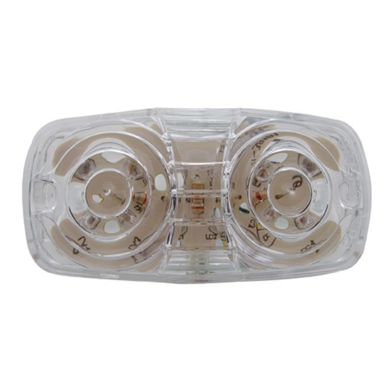 *Closeout* 12 Red Led Rectangular Clearance/Marker Light - Clear Lens