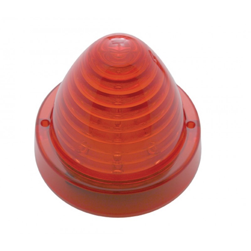 13 Red Led Round Cab Light Beehive/ Truck-Light Lens - Red Lens