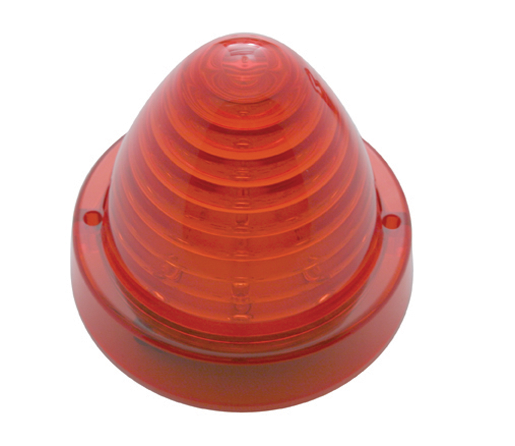 13 Red Led Round Cab Light Beehive/ Truck-Light Lens - Red Lens