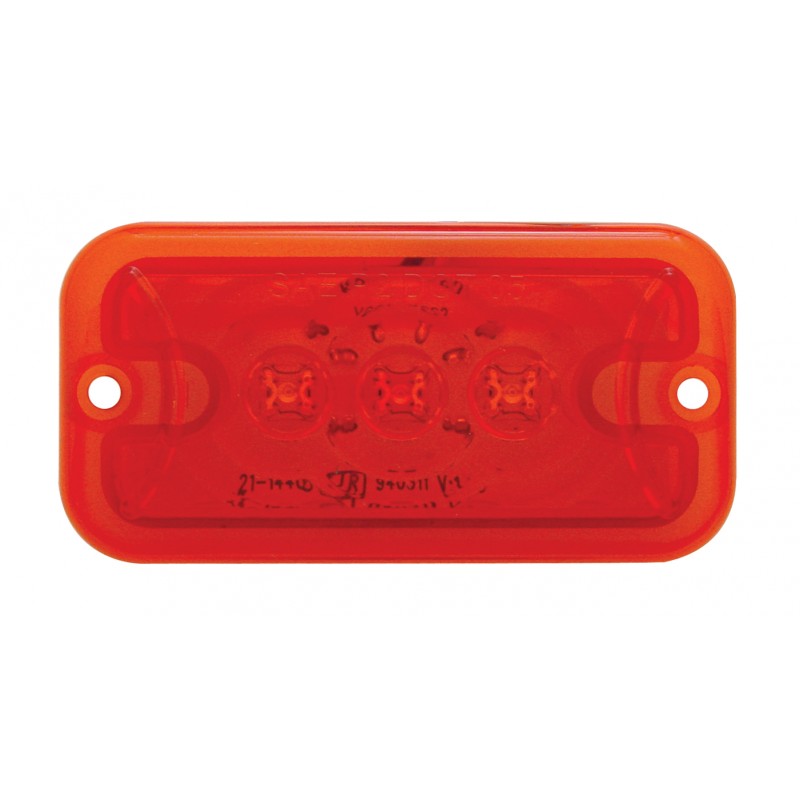 3 Red Led Rectangular Clearance/Marker Light - Red Lens