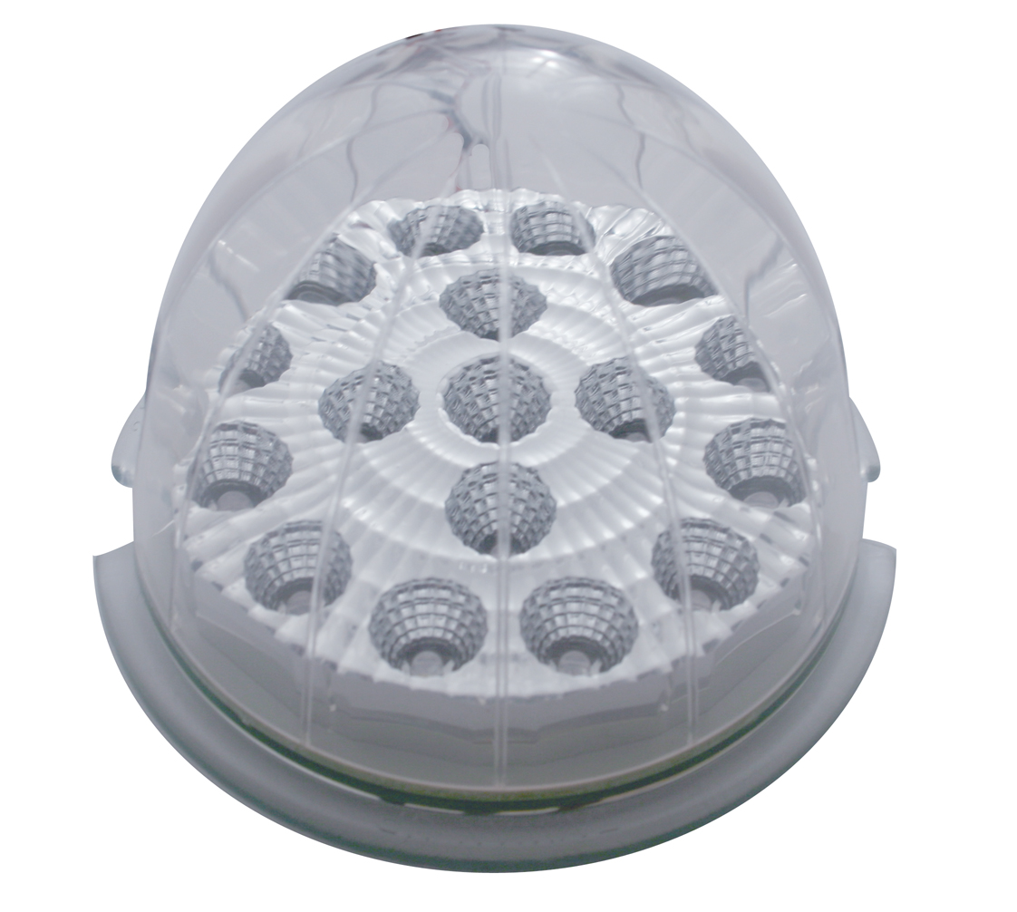 17 Amber Led Round Reflector Auxiliary/Cab Light - Clear Lens