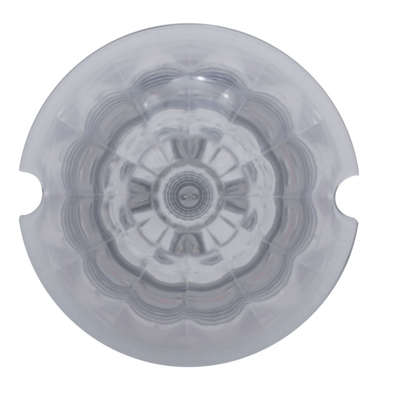 Round Reflector Cab Light W/ 17 Red Led Watermelon Lens - Clear Lens