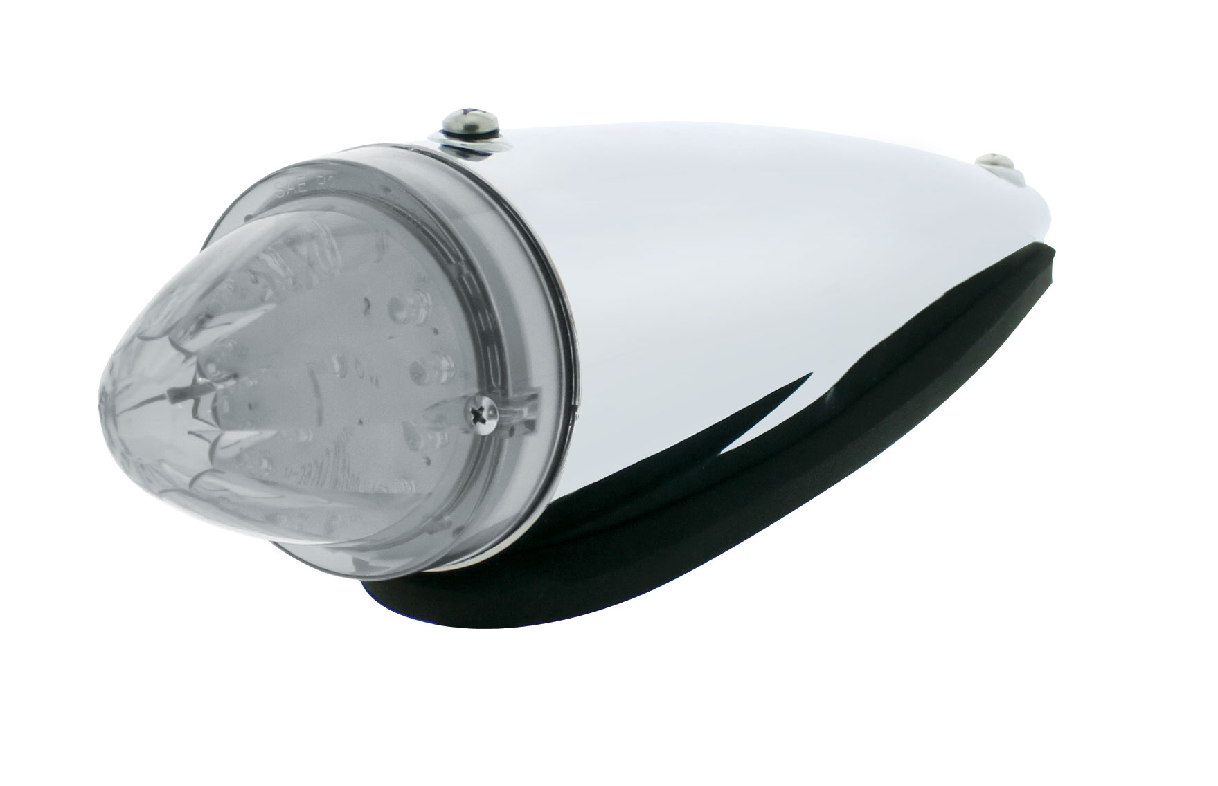 Chrome Plastic 13 Amber Led Round Watermelon Cab Light - Clear Lens