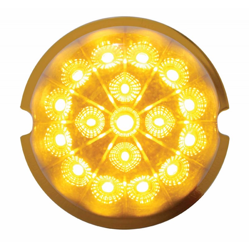 17 Amber Led Cab Light W/ Reflector Clear Lens - Amber Lens