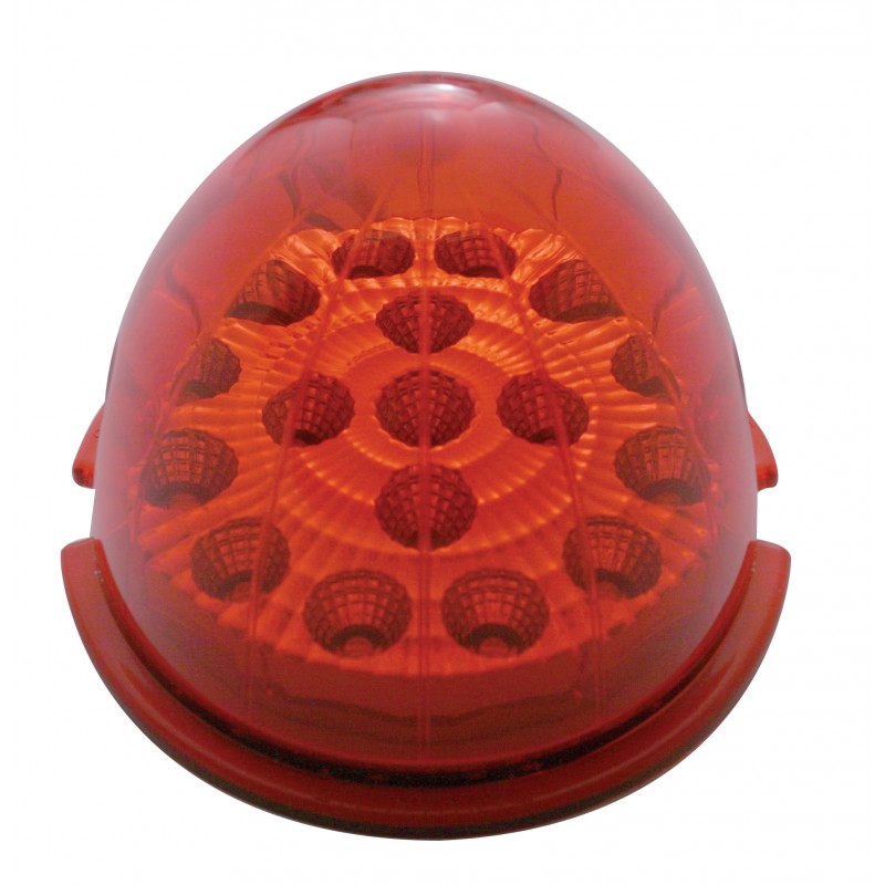 17 Red Led Cab Light W/ Reflector Clear Lens - Red Lens