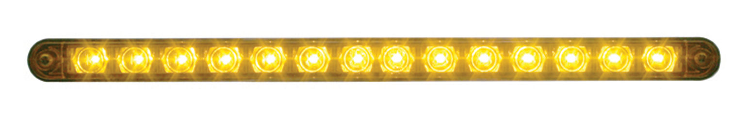Chrome 14 Amber Led 12" P/T/C Light Bar - Amber Lens