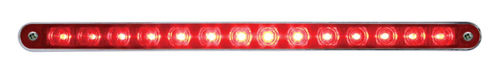 Chrome 14 Red Led 12" S/T/T Light Bar - Red Lens
