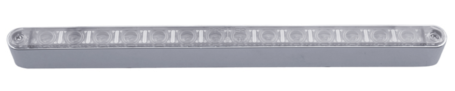 Chrome 14 Amber Led 12" P/T/C Light Bar - Clear Lens