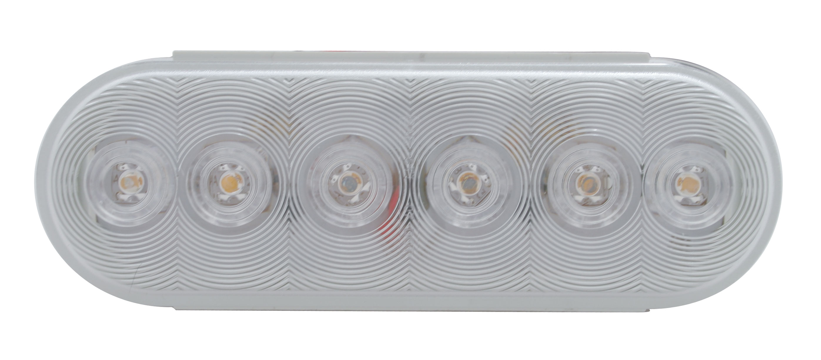 6 Red Led Oval Economy S/T/T Light - Clear Lens